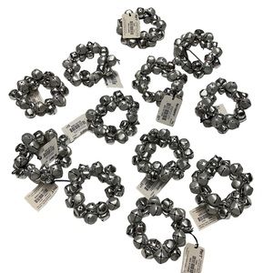 Napkin Rings Silver Bells Pier 1 NWT (12)